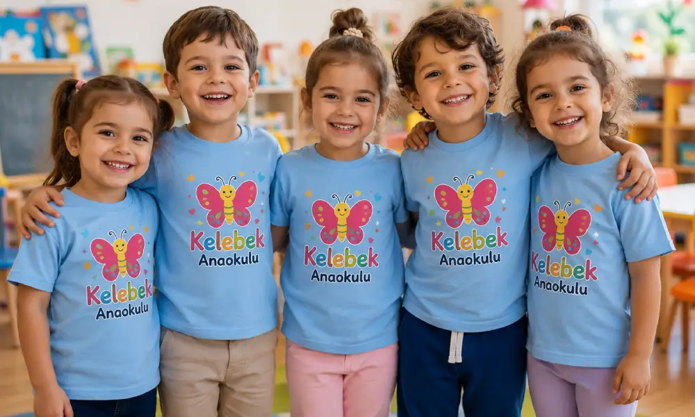 Anaokulu, kreş ve okullara özel baskılı tişört – öğrenci ve öğretmen grupları