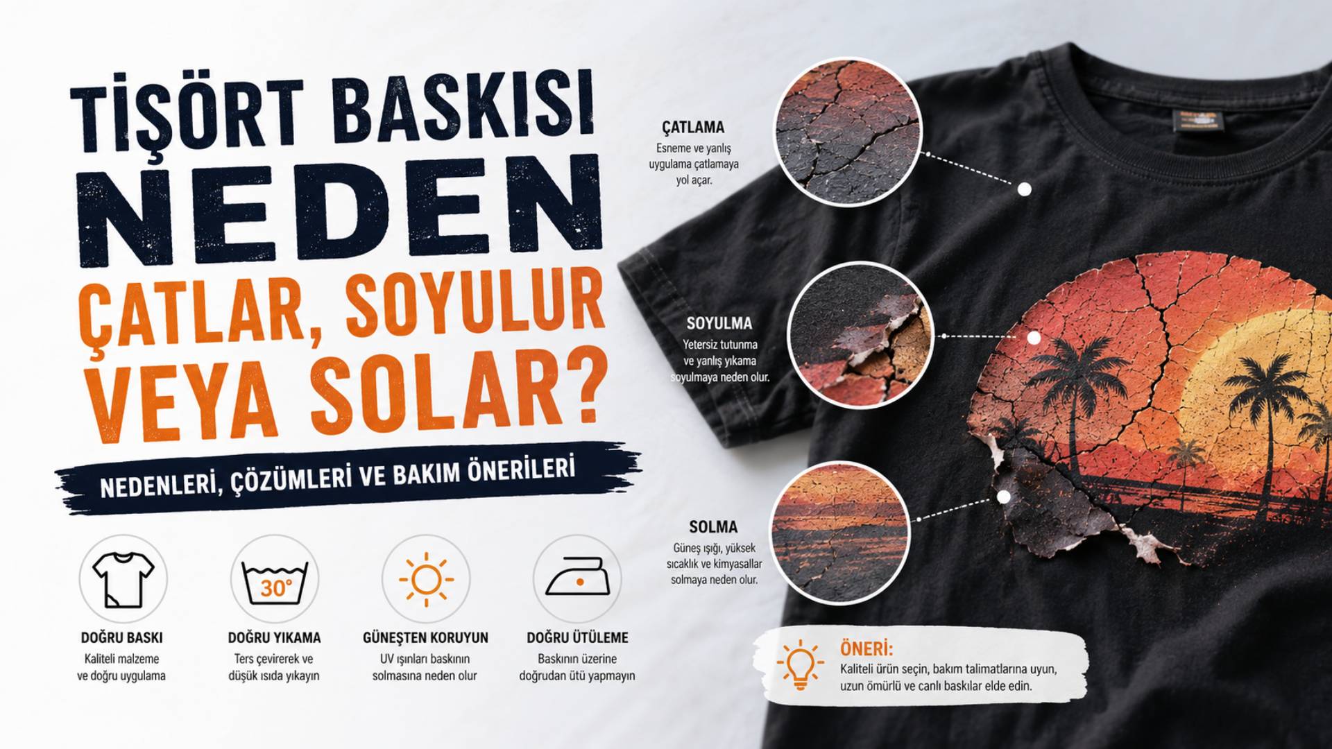 Tişört Baskısı Neden Çatlar, Soyulur veya Solar?