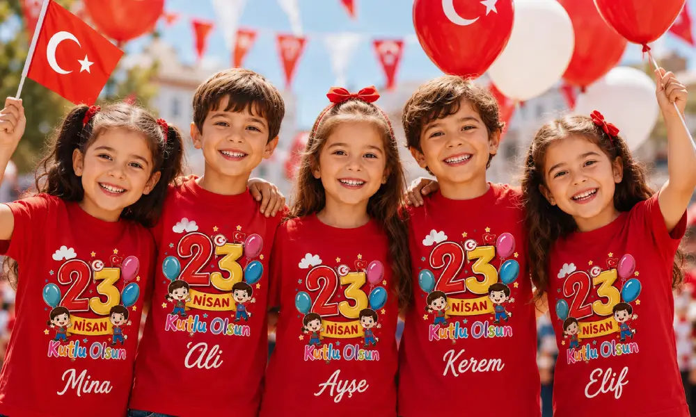 Milli bayram ve kutlamalara özel baskılı tişört – 23 Nisan, 19 Mayıs, 29 Ekim