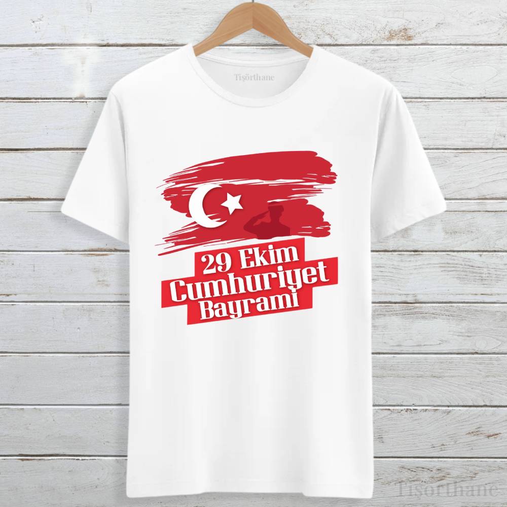 29 Ekim Cumhuriyet Bayramı Baskılı Unisex Tişört