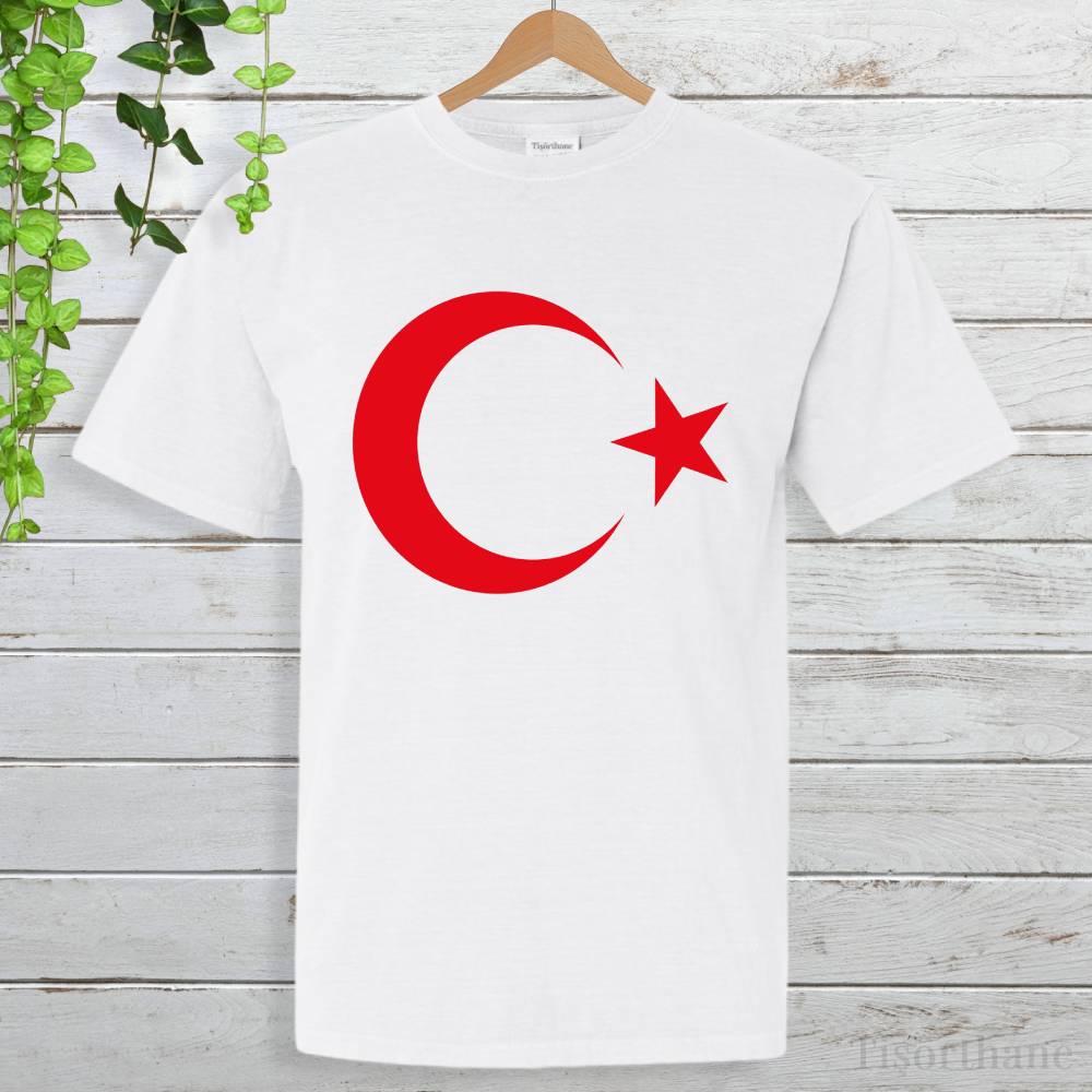 Ay Yıldız Tasarımlı Türk Bayraklı Unisex Tişört