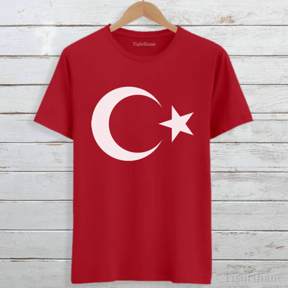 Ay Yıldız Tasarımlı Türk Bayraklı Tişört