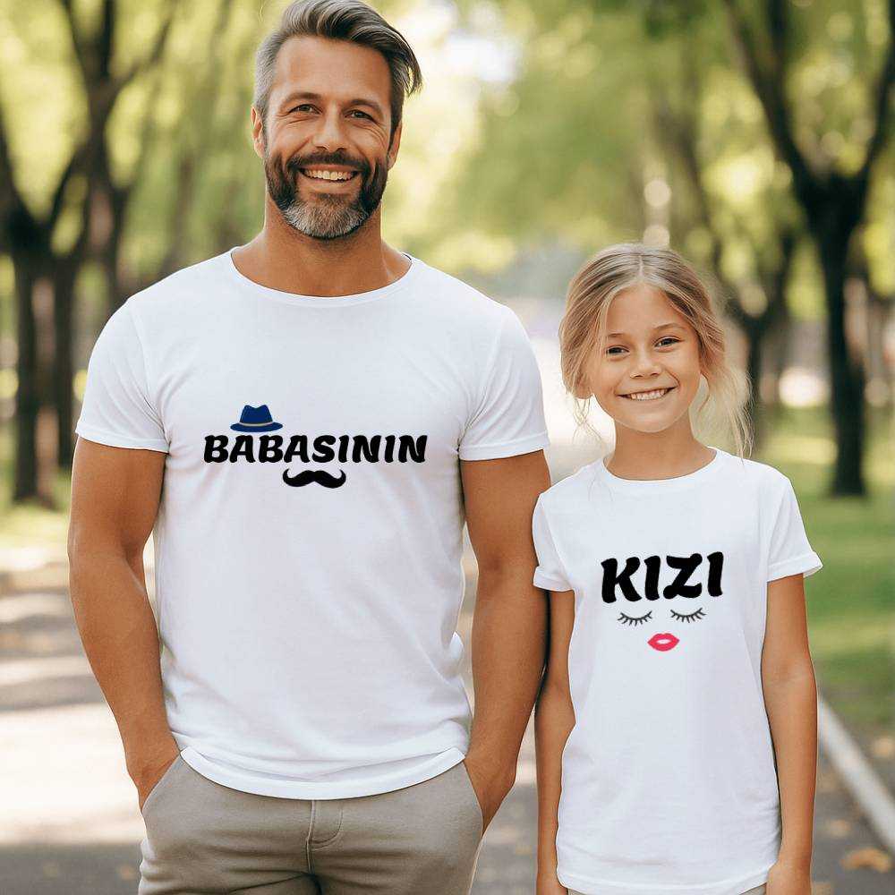 Babasının Kızı Tasarımlı Baba Kız Tişört Kombini