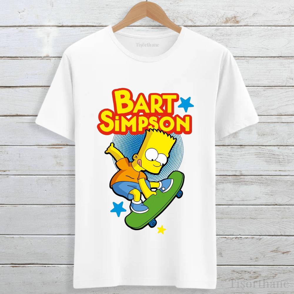 Bart Simpson Kaykay Tasarımlı Unisex Tişört