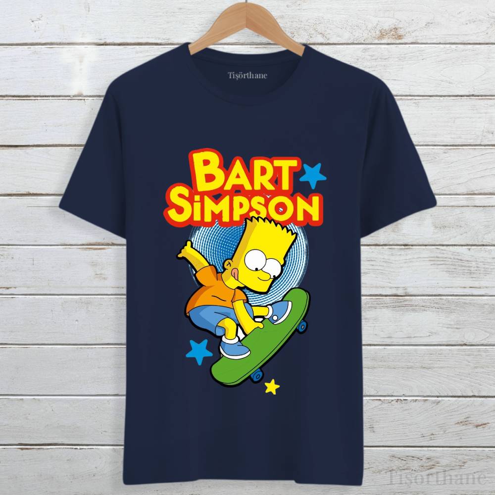 Bart Simpson Kaykay Tasarımlı Unisex Tişört