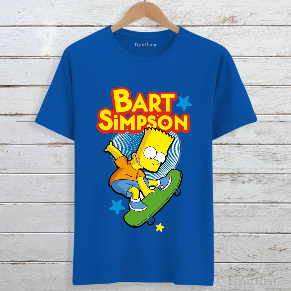 Bart Simpson Kaykay Tasarımlı Unisex Tişört