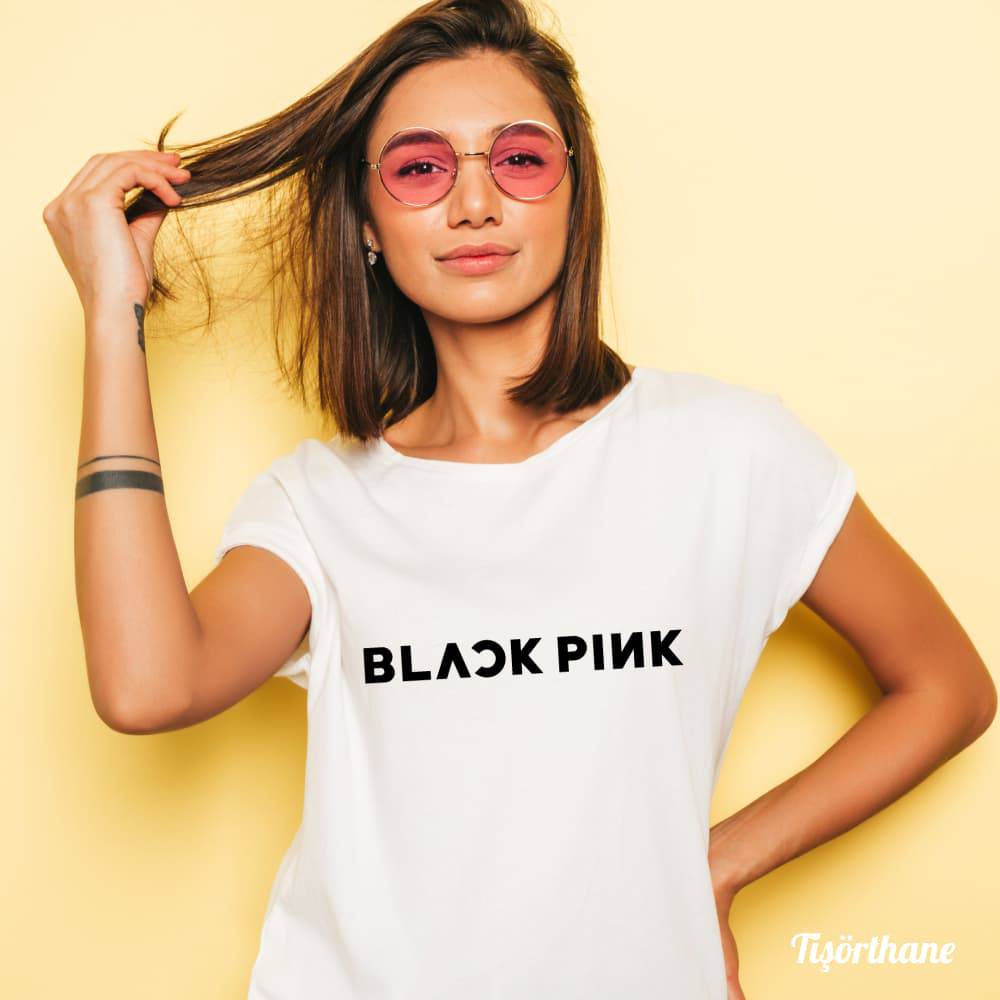 Blackpink Minimal Logo Baskılı K-Pop Fan Tişörtü
