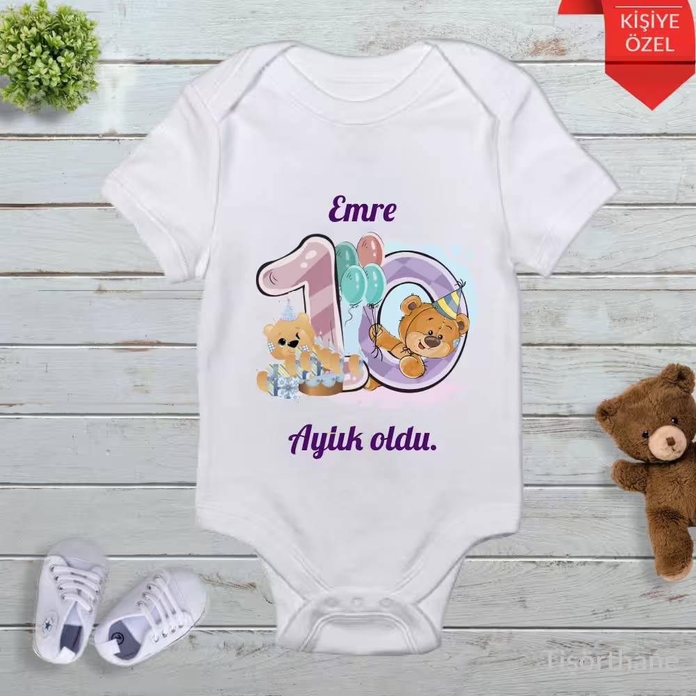 Erkek Bebek İçin İsme Özel Aylık Zıbın Seti (12 Ay)