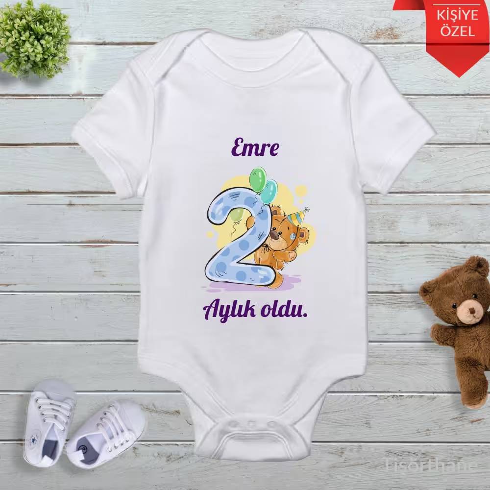 Erkek Bebek İçin İsme Özel Aylık Zıbın Seti (12 Ay)