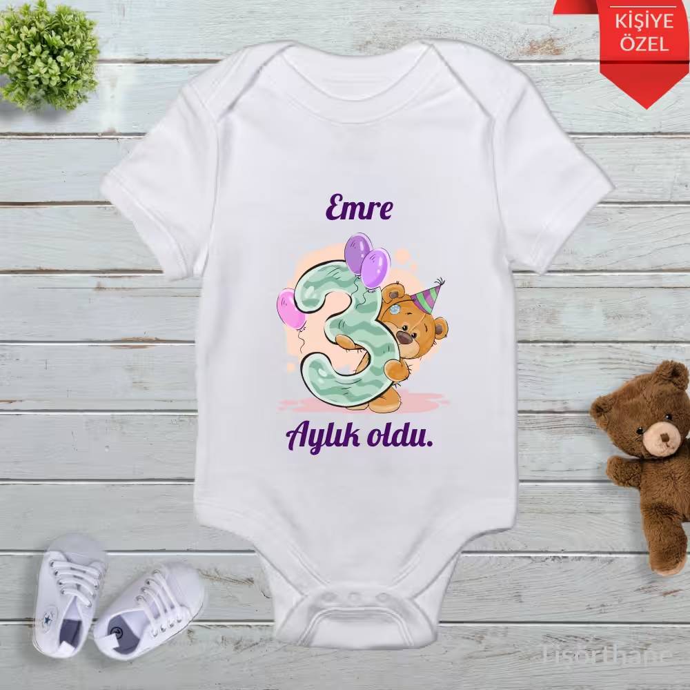 Erkek Bebek İçin İsme Özel Aylık Zıbın Seti (12 Ay)