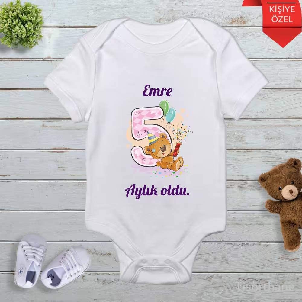 Erkek Bebek İçin İsme Özel Aylık Zıbın Seti (12 Ay)