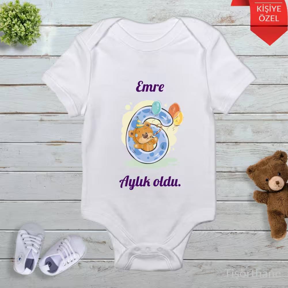 Erkek Bebek İçin İsme Özel Aylık Zıbın Seti (12 Ay)