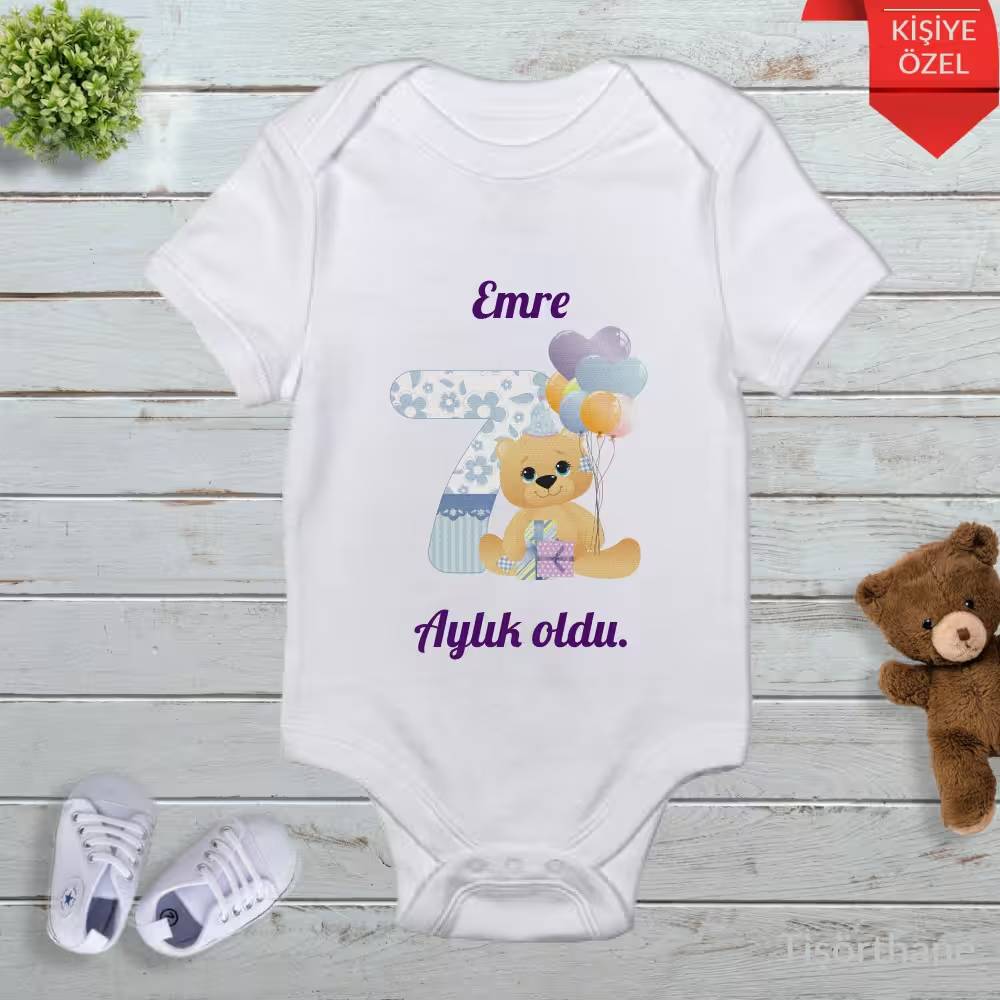 Erkek Bebek İçin İsme Özel Aylık Zıbın Seti (12 Ay)