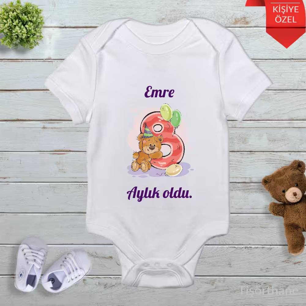 Erkek Bebek İçin İsme Özel Aylık Zıbın Seti (12 Ay)