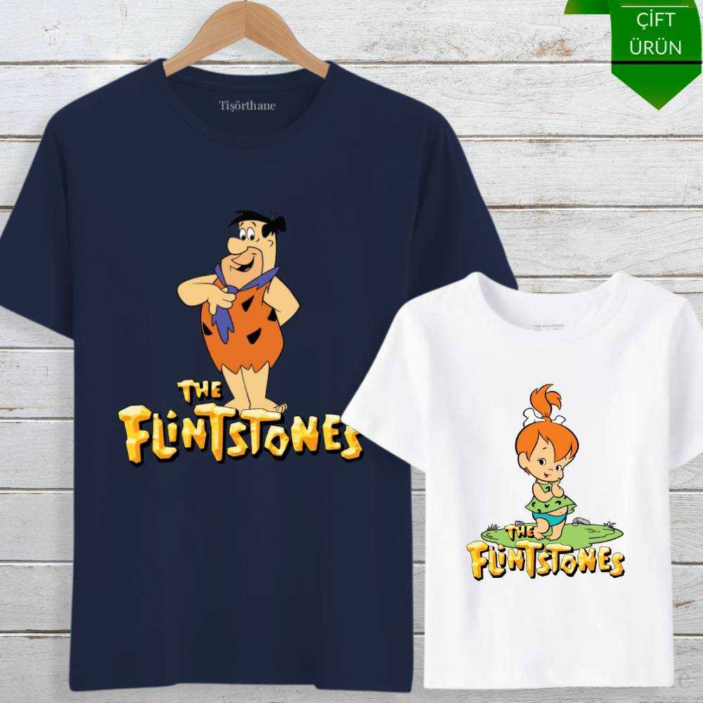 Fred Çakmaktaş & Pebbles Baba Kız Tişört Kombini