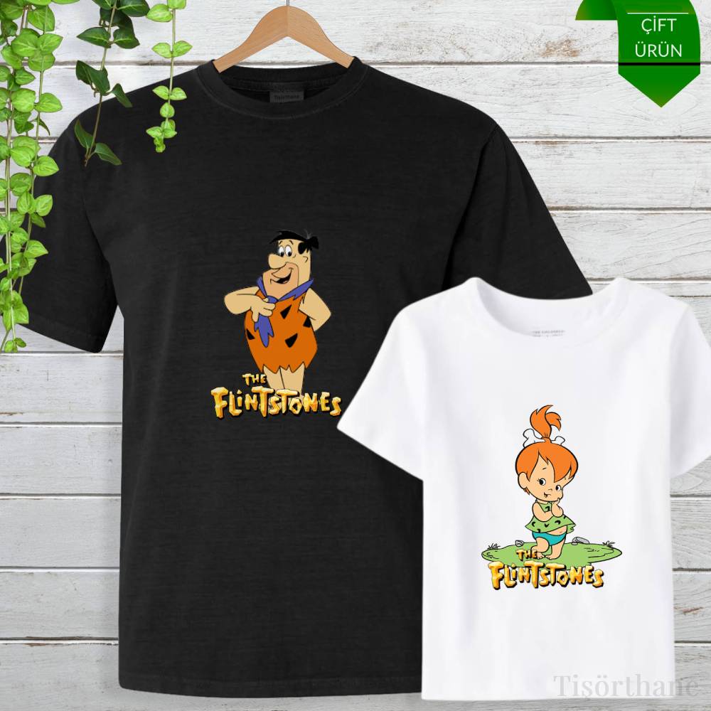 Fred Çakmaktaş & Pebbles Baba Kız Tişört Kombini