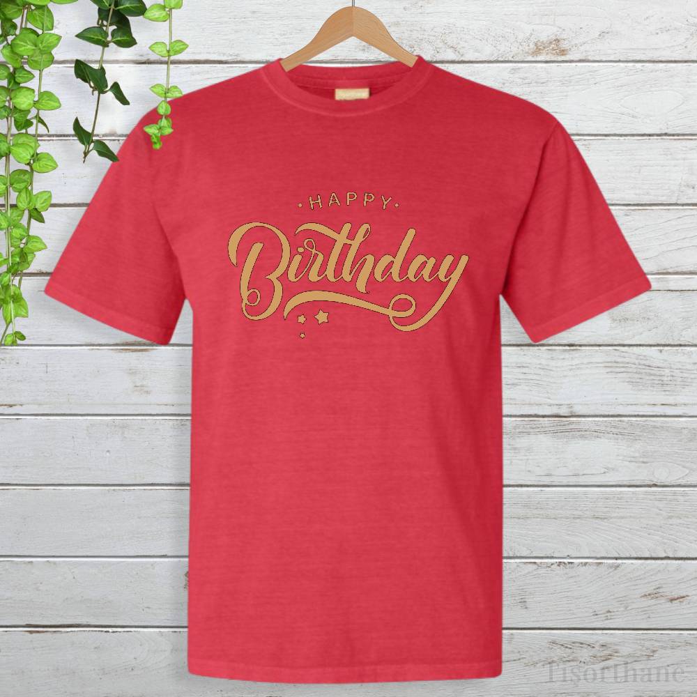 Happy Birthday Yazılı Unisex Doğum Günü Tişörtü