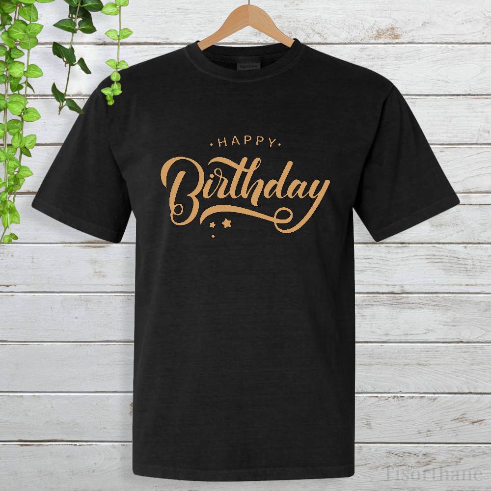 Happy Birthday Yazılı Unisex Doğum Günü Tişörtü