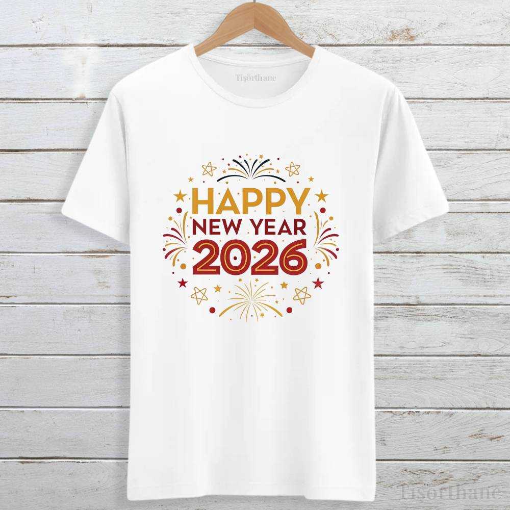 Happy New Year 2027 Tasarımlı Tişört