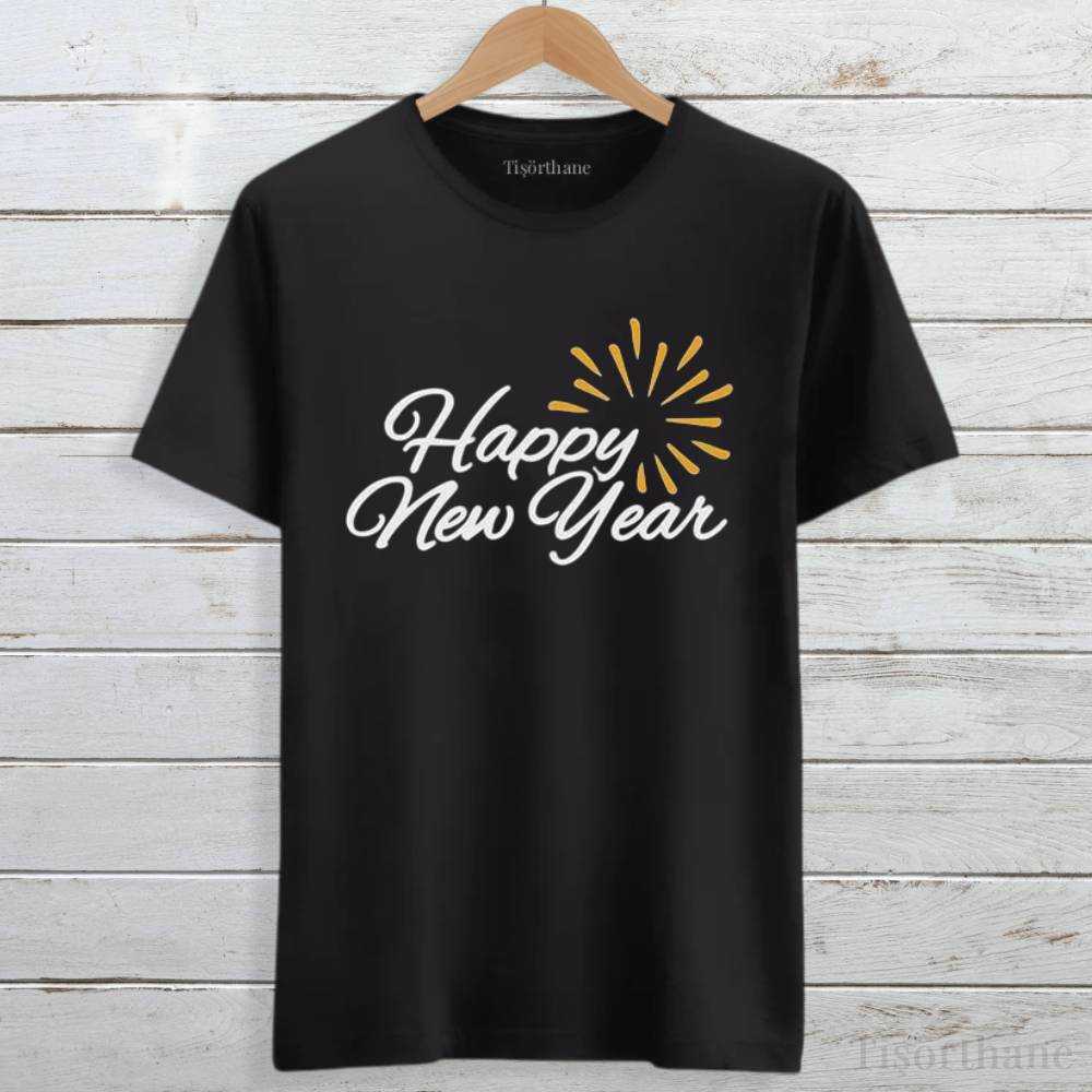 Happy New Year Tasarımlı Yılbaşı Tişörtü