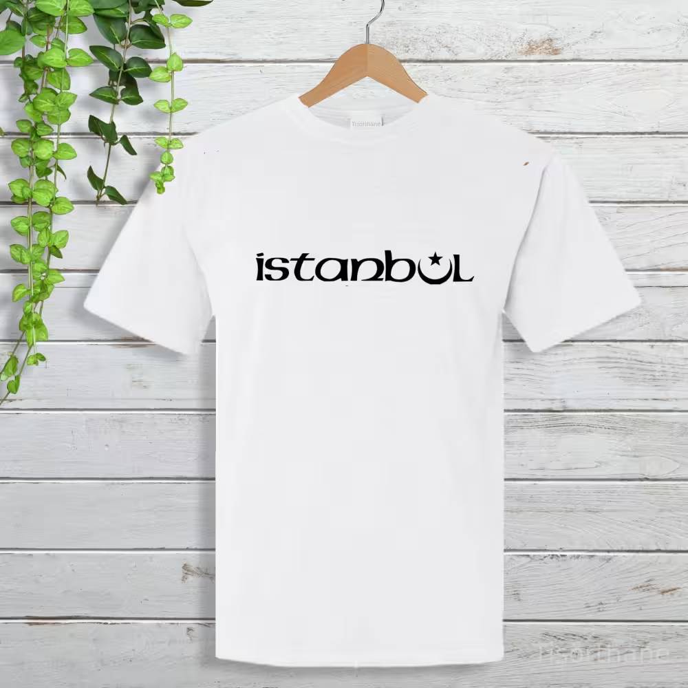 İstanbul Baskılı Minimalist Tasarım Şehir Tişörtü