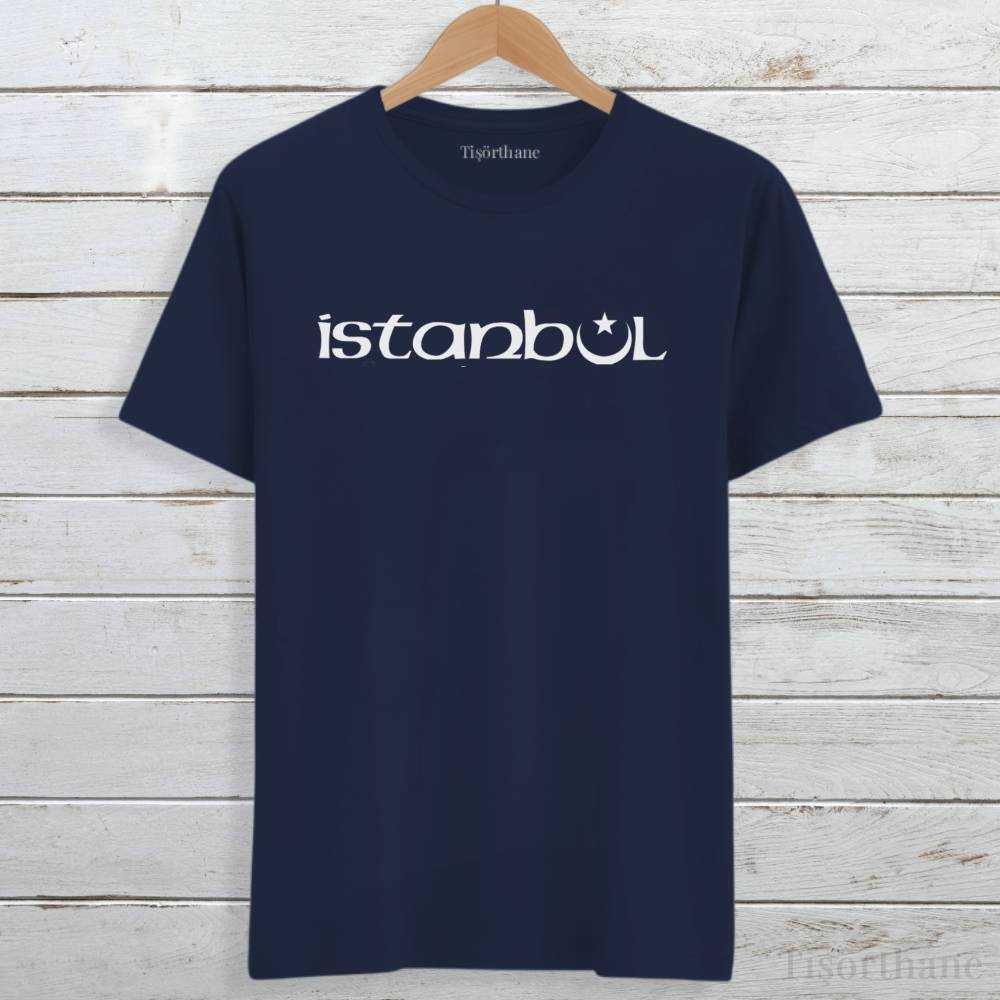 İstanbul Baskılı Minimalist Tasarım Şehir Tişörtü