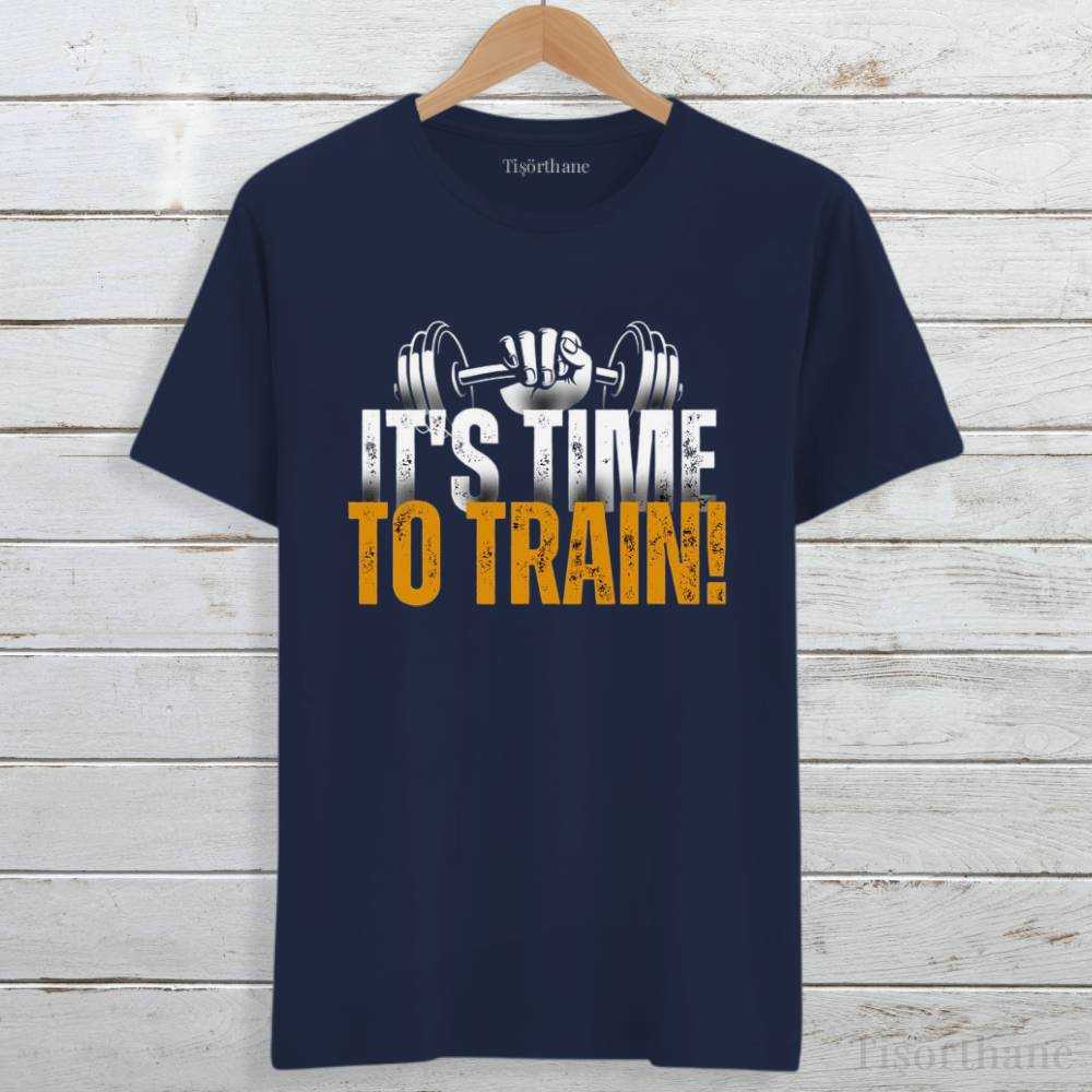 It is Time To Train (Spor Zamanı) Baskılı Antrenman Tişörtü