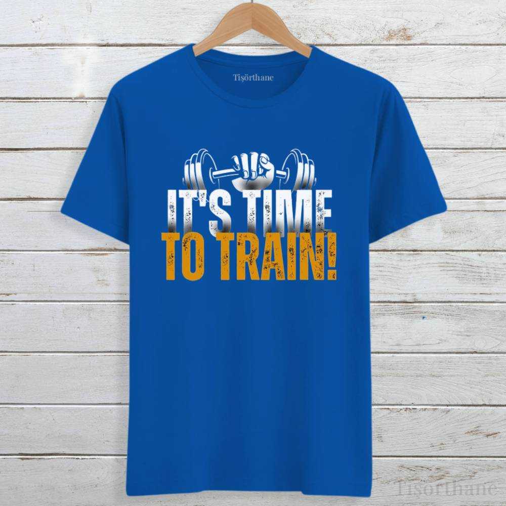 It is Time To Train (Spor Zamanı) Baskılı Antrenman Tişörtü