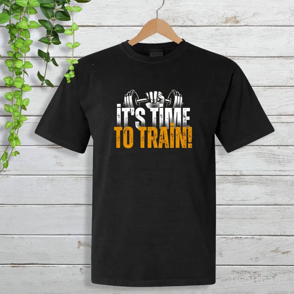 It is Time To Train (Spor Zamanı) Baskılı Antrenman Tişörtü