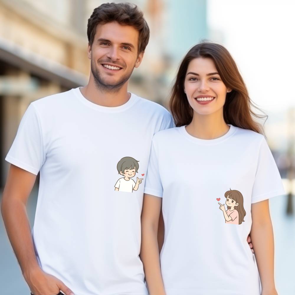 Kalp Gönderen Sevgililer Temalı Romantik Tişört Kombini