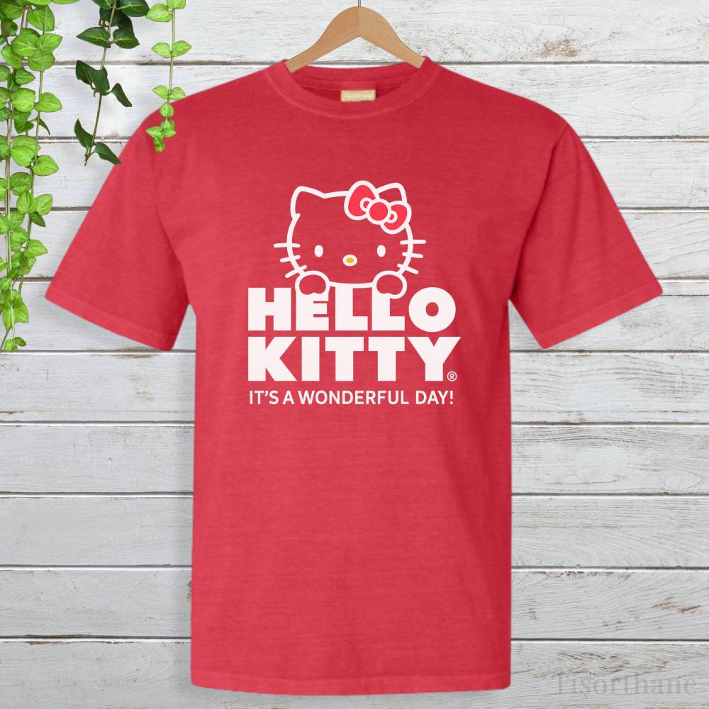 Kawaii Tarz Hello Kitty Tasarımlı Tişört