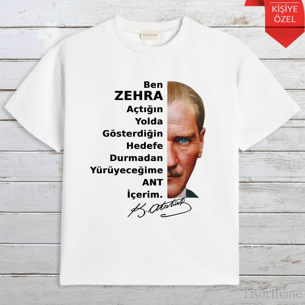 Kişiye Özel İsimli Andımız Baskılı Çocuk Tişörtü