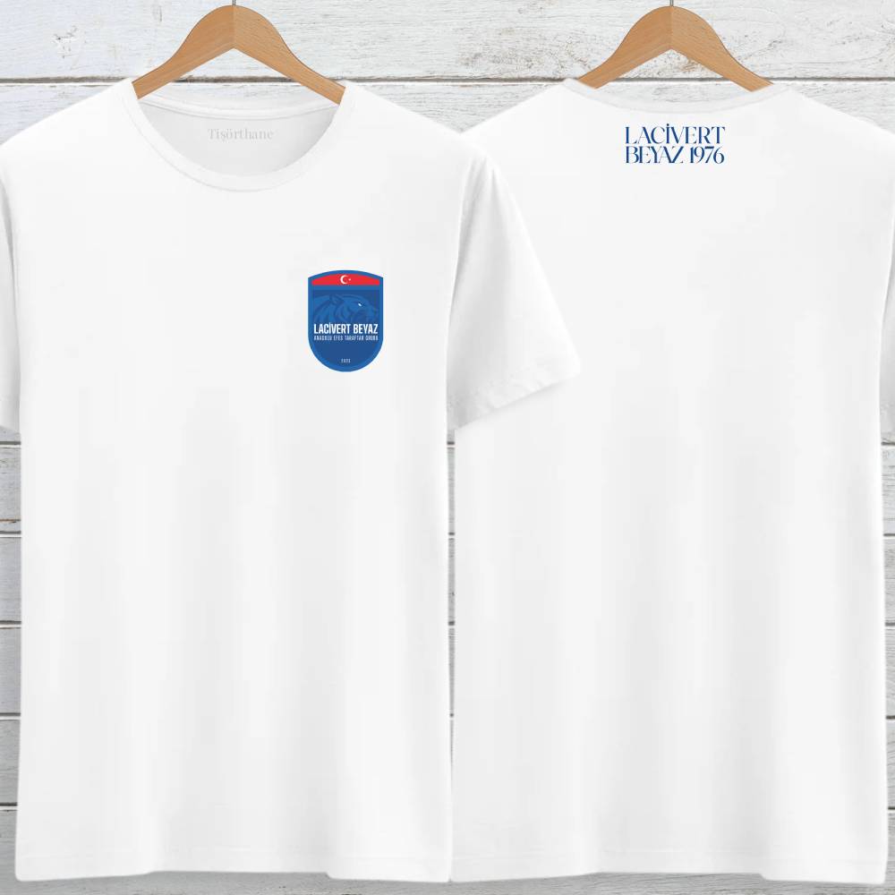 Lacivert Beyaz Logo Baskılı Taraftar Tişörtü