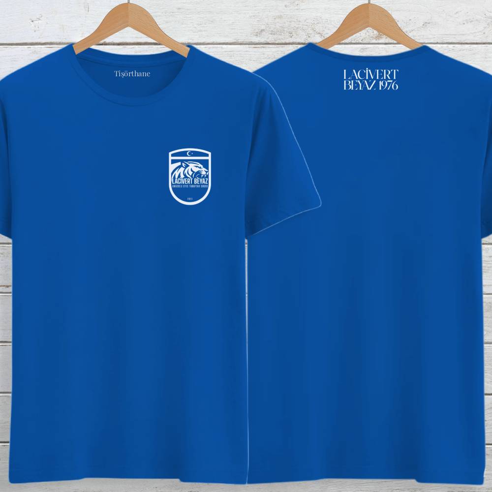 Lacivert Beyaz Logo Baskılı Taraftar Tişörtü
