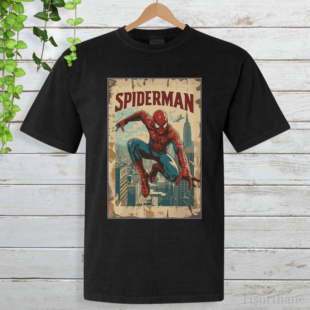 Marvel Retro Spider Man Tasarımlı Unisex Tişört