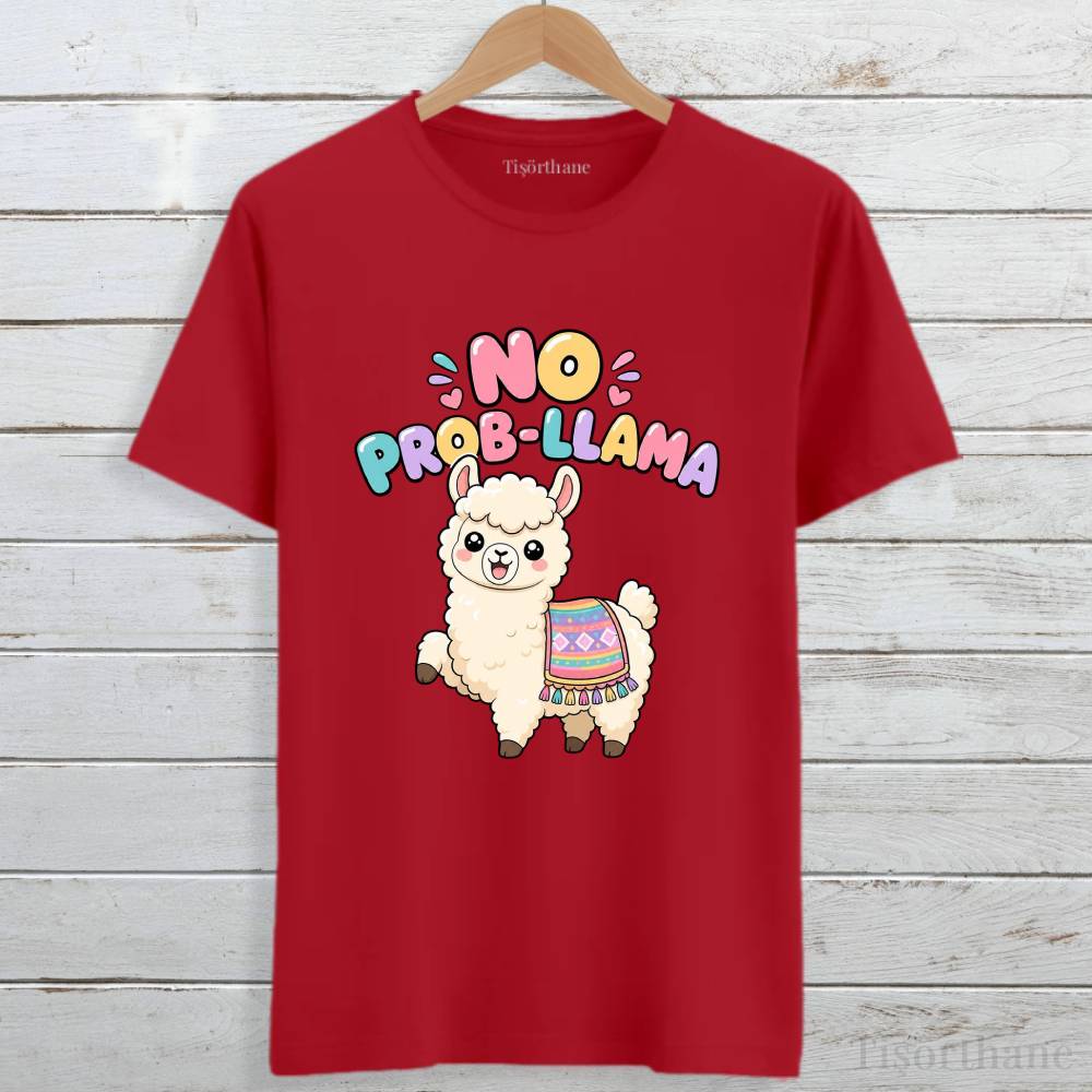 No Prob LLama Baskılı Unisex Tişört