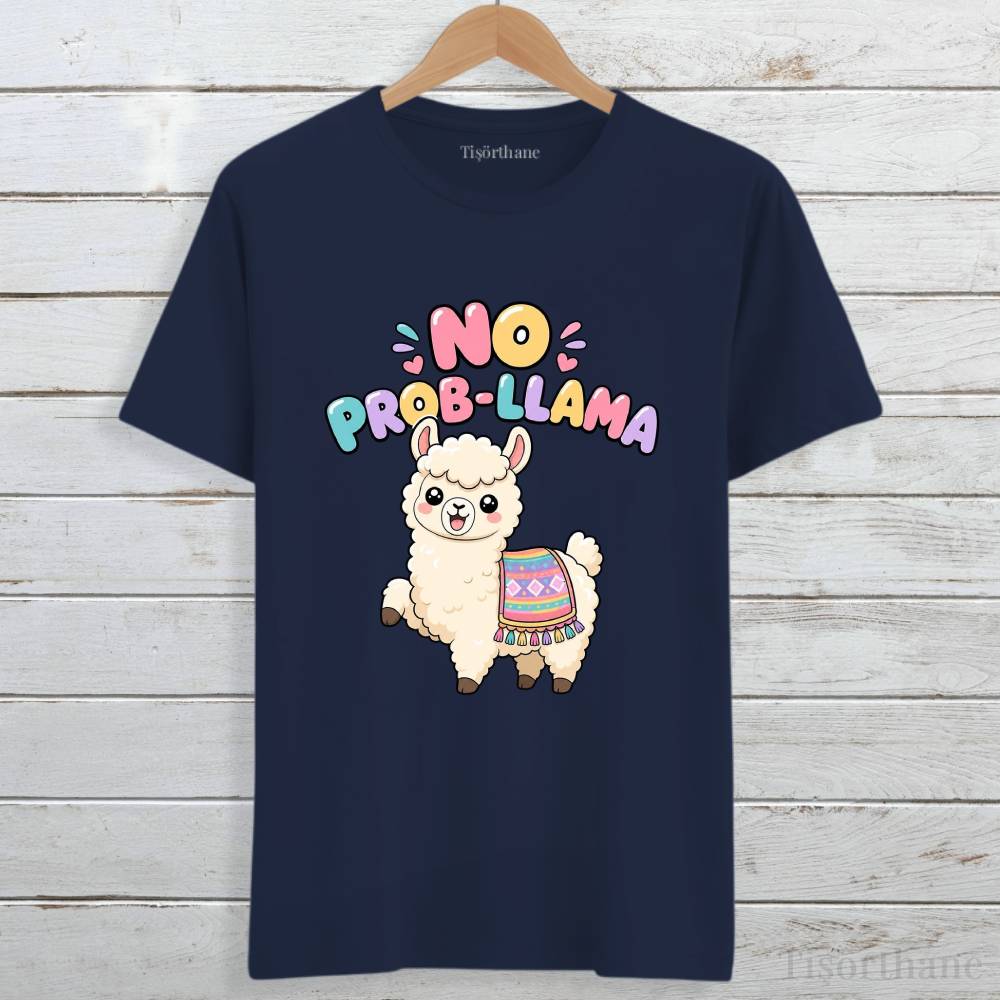 No Prob LLama Baskılı Unisex Tişört