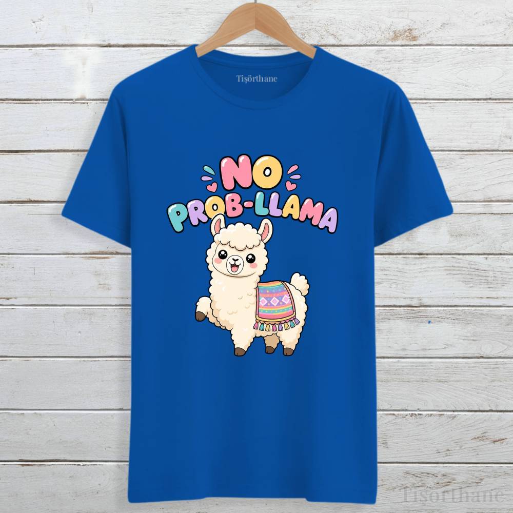 No Prob LLama Baskılı Unisex Tişört