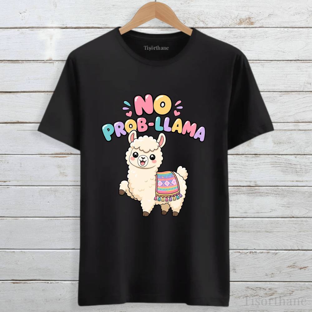 No Prob LLama Baskılı Unisex Tişört