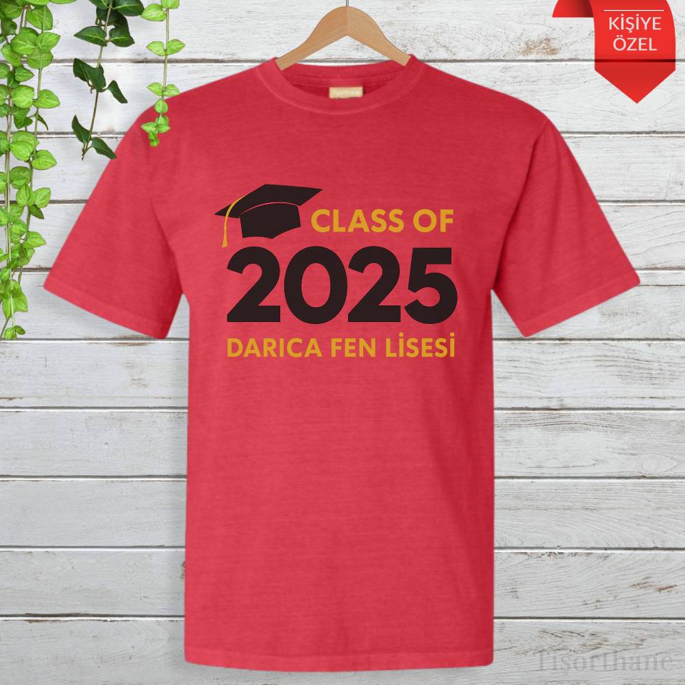 Okul İsmine ve Yıla Özel, Class Of Tasarımlı Mezuniyet Tişörtü