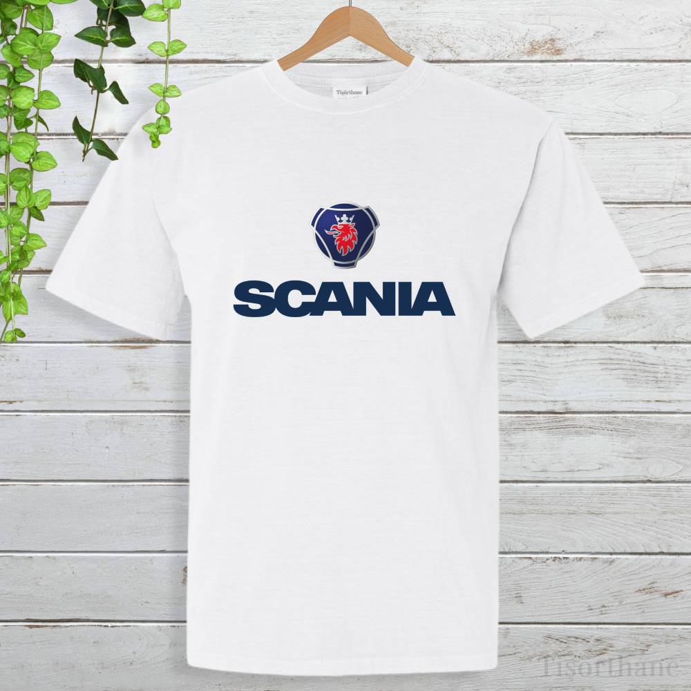 Scania Yazı ve Logo Baskılı Kamyoncu Tişörtü
