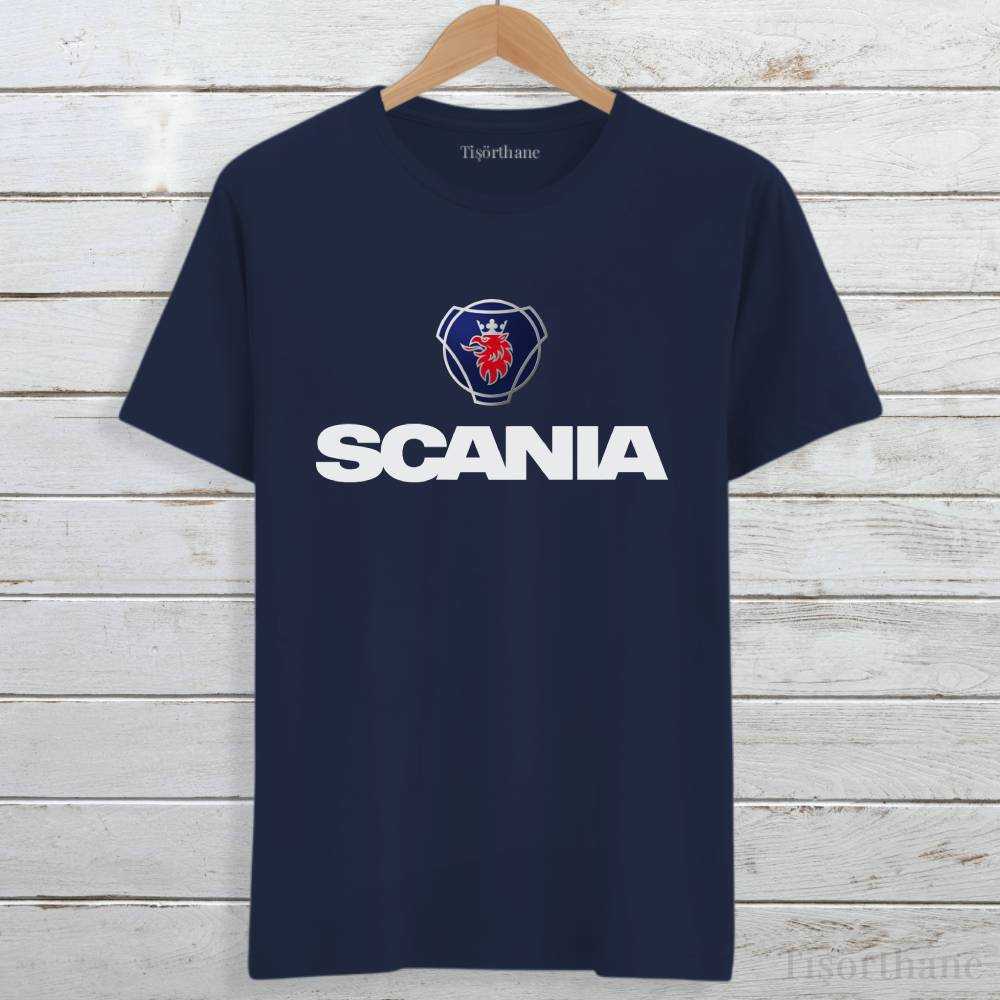 Scania Yazı ve Logo Baskılı Kamyoncu Tişörtü