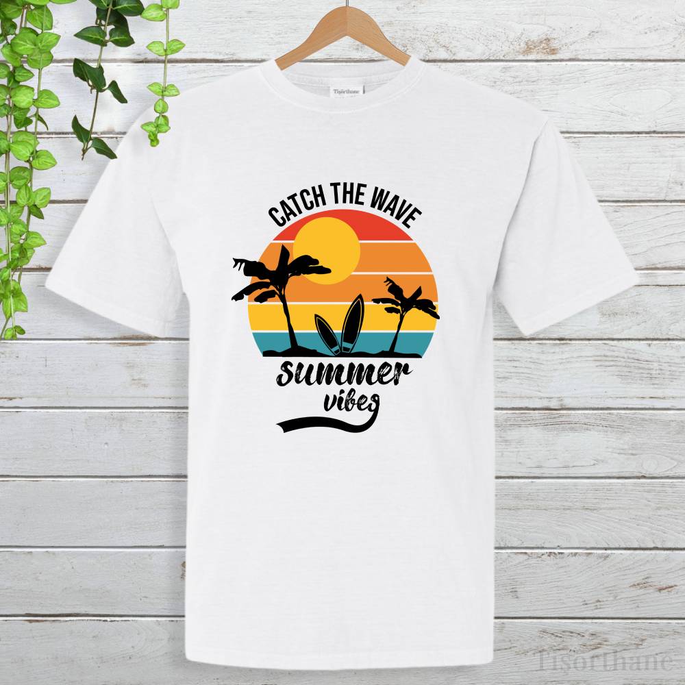 Summer Vibes Papatya Tasarımlı Baskılı Tişört