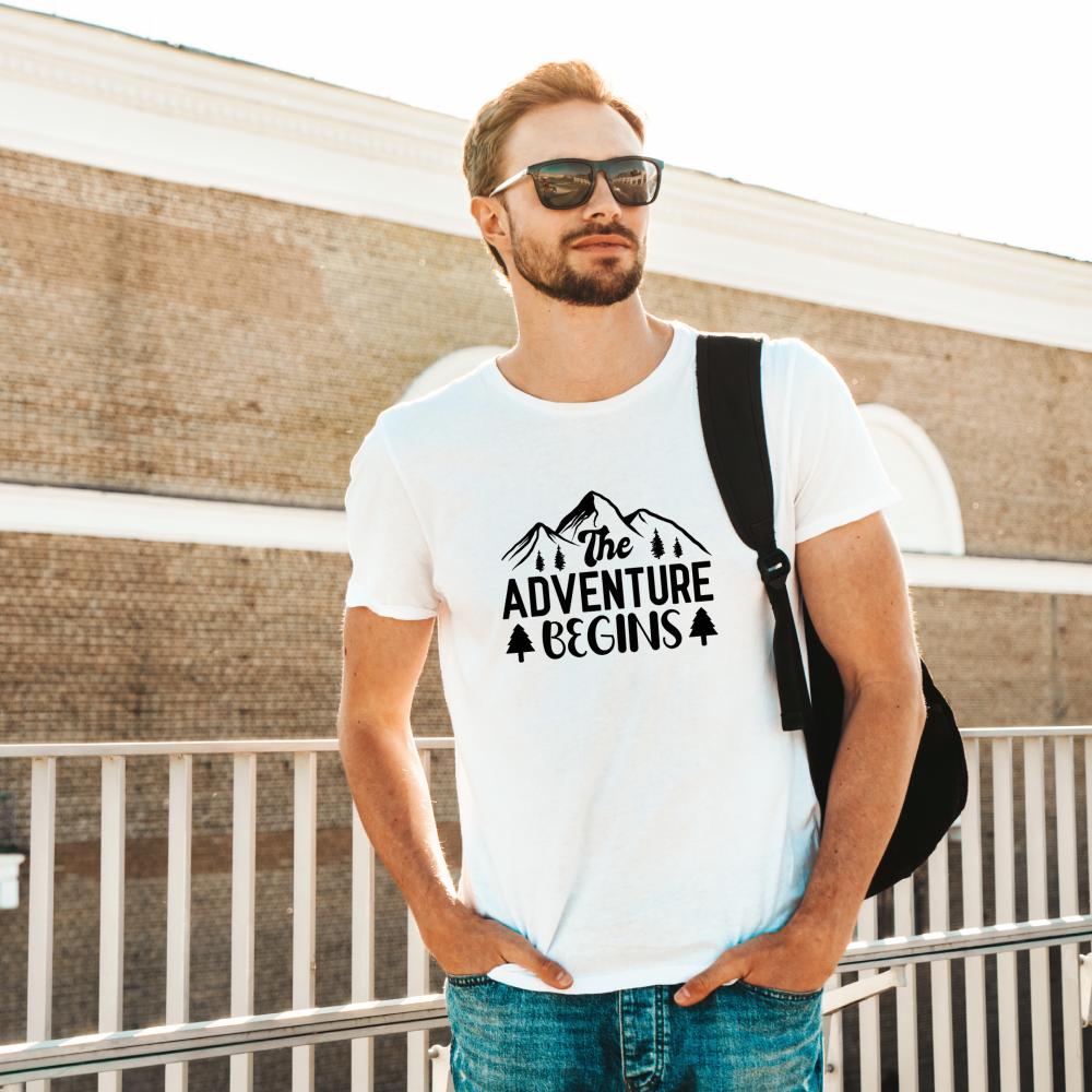 The Adventure Begins (Macera Başlıyor) Baskılı Tatil Tişörtü