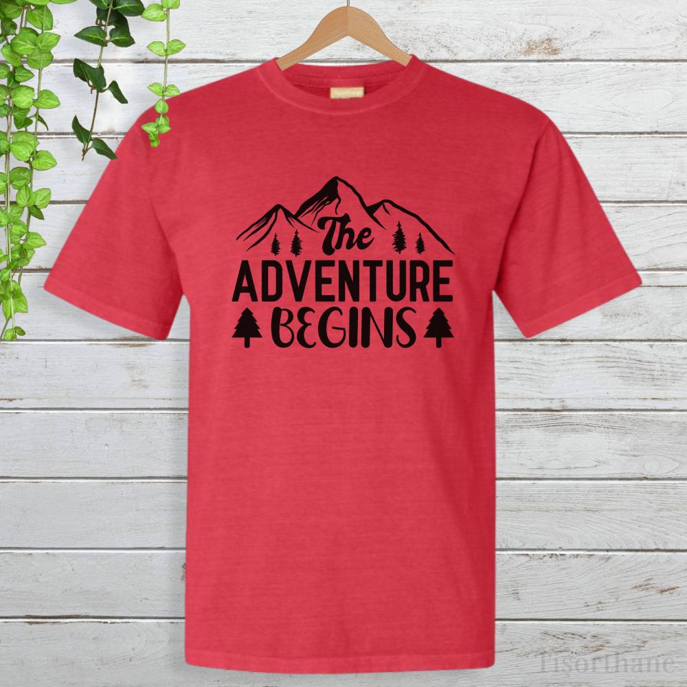The Adventure Begins (Macera Başlıyor) Baskılı Tatil Tişörtü
