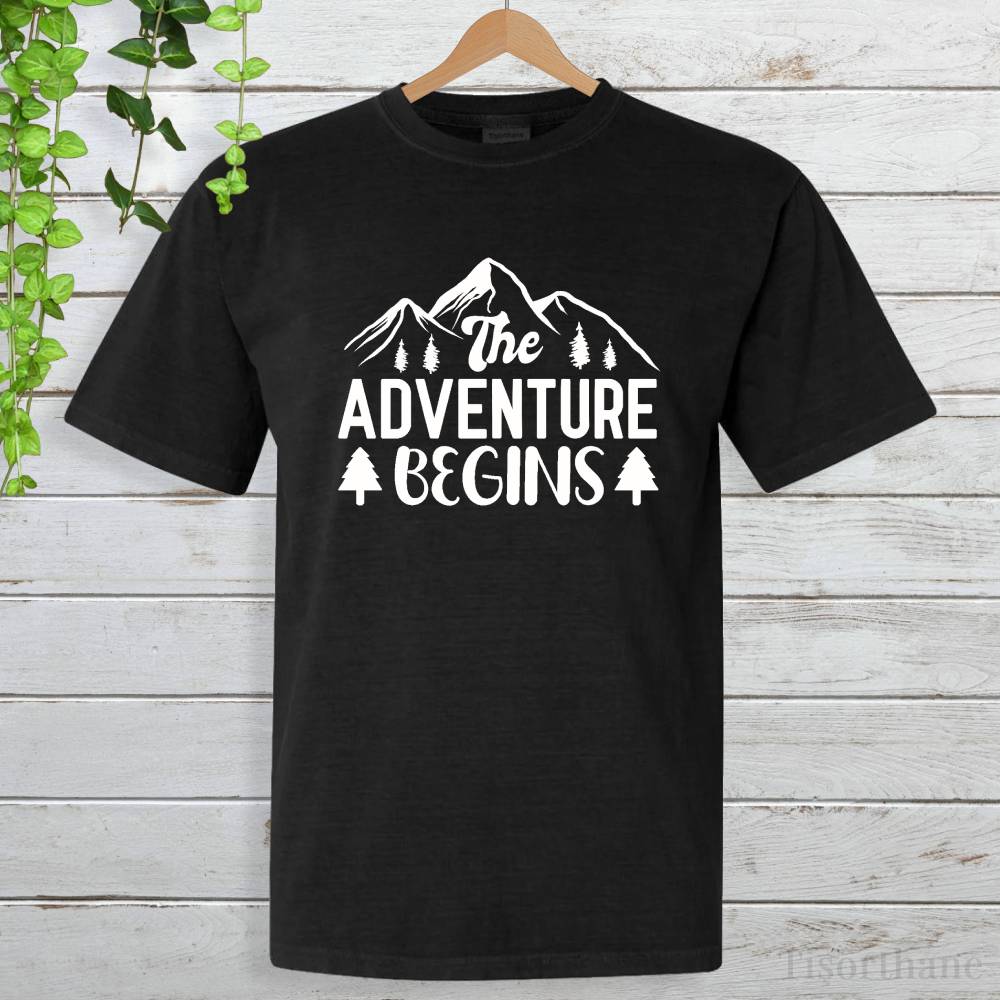 The Adventure Begins (Macera Başlıyor) Baskılı Tatil Tişörtü