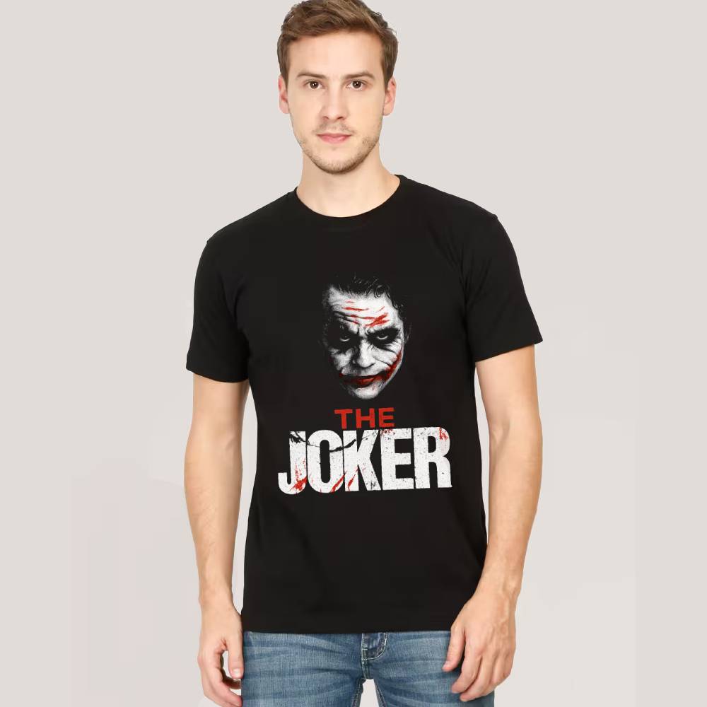 The Joker Karakter Baskılı Siyah Unisex Tişört