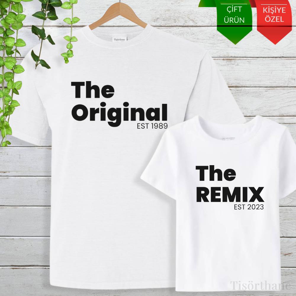 The Original, The Remix Baskılı Baba Oğul Tişört Kombini
