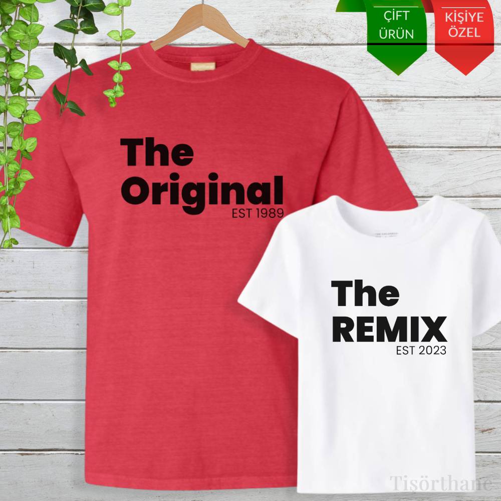 The Original, The Remix Baskılı Baba Oğul Tişört Kombini