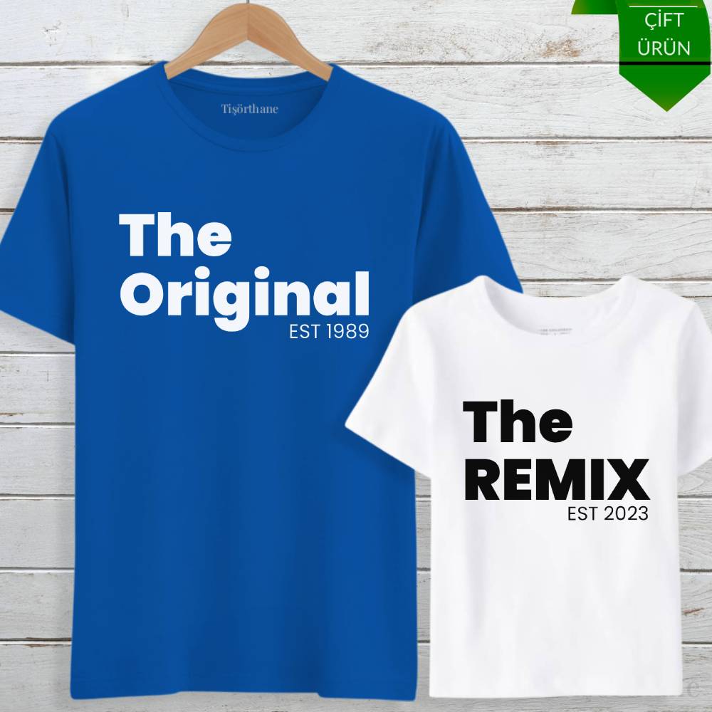 The Original, The Remix Baskılı Baba Oğul Tişört Kombini